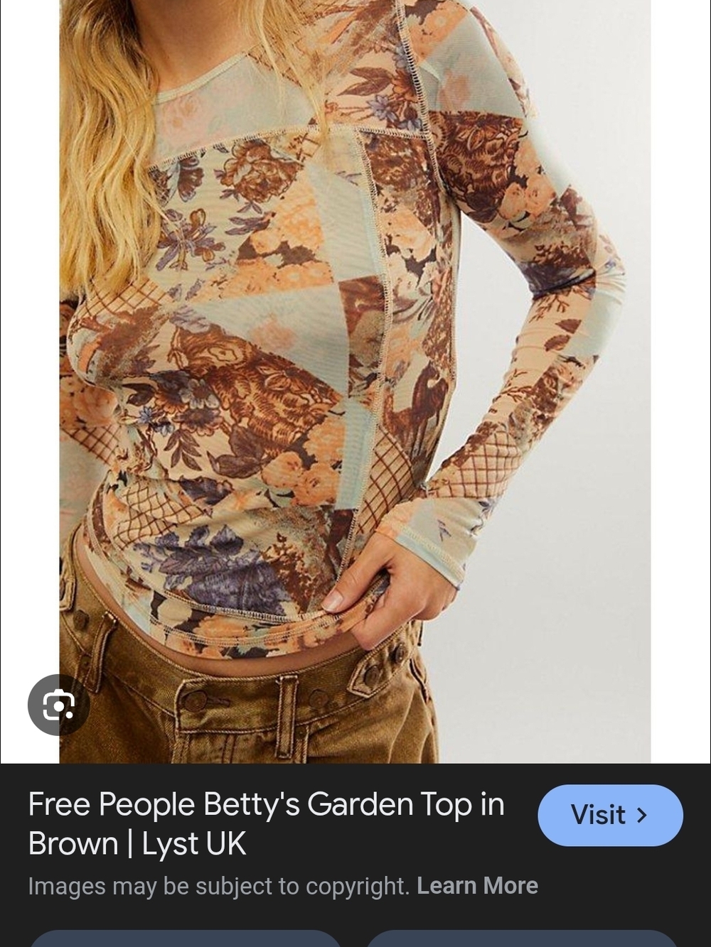 Free People Betty's Garden Cropped Top - Picture 2 of 4